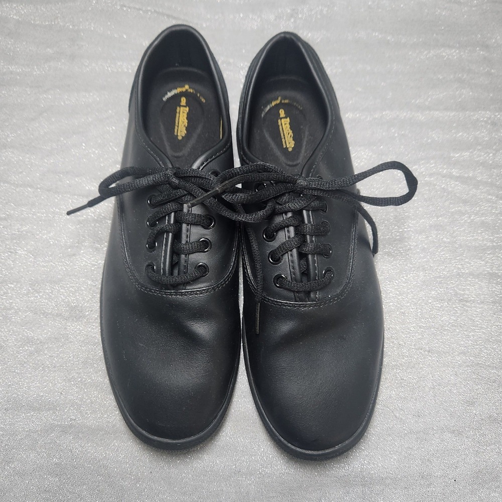 TredSafe Womens Black Slip Resistant Work Shoes WNTS20MH001 Sz 9 Leather Oxford